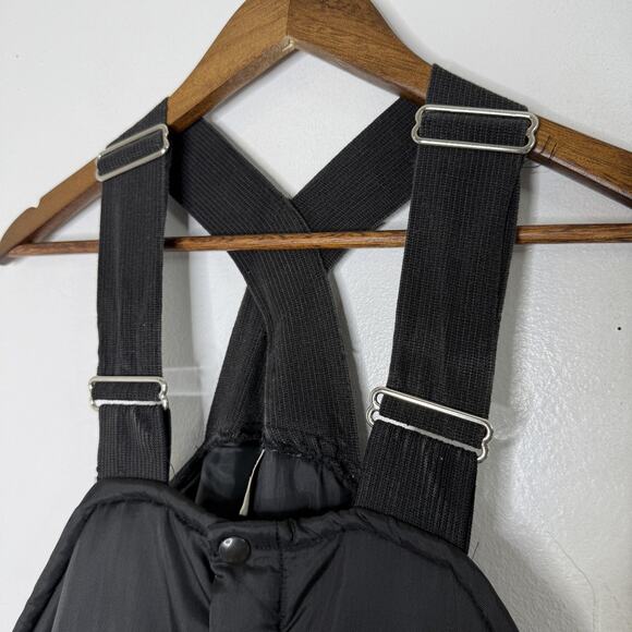 Vintage Zero-Zone Bib Overalls Mens Medium Black Insulated Snow Made USA 80s - Picture 2 of 11